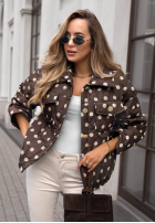 Krátká Prošívaná Bunda w Bodky  Autumn Dots čokoládová