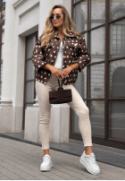 Krátká Prošívaná Bunda w Bodky  Autumn Dots čokoládová