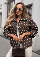 Krátká Prošívaná Bunda w Bodky  Autumn Dots čokoládová