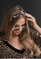 Čelenka s leopardím vzorem Easy Living čokoládová
