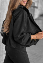 Zamszowa Bunda ze stójką Autumn Muse černá
