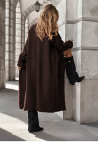 Dlouhý Kardigan oversize s kapsami Marbelio čokoládový