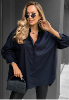 Elegancka bawełniana Košile oversize z kołnierzem Prestige Harbor granátová