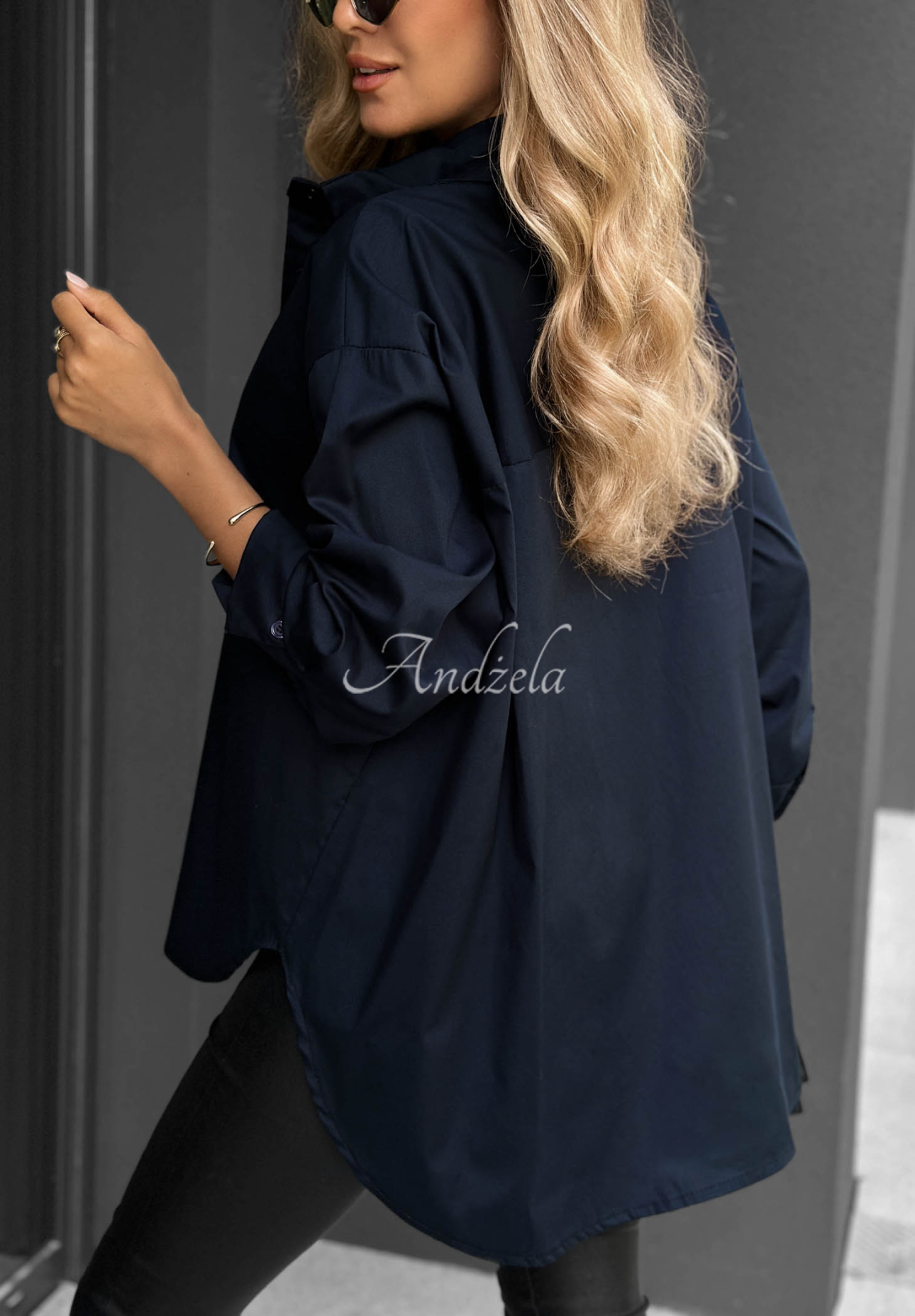 Elegantní bavlněná košile oversize s límečkem Prestige Harbor granátová
