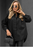Elegancka bawełniana Košile oversize z kołnierzem Prestige Harbor černá