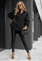 Elegancka bawełniana Košile oversize z kołnierzem Prestige Harbor černá