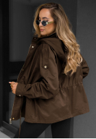 Lekka Bunda parka s kapucí Street Glow čokoládová
