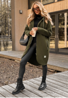 Długa Mikina s kapucí Peaceful Mind khaki