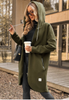 Długa Mikina s kapucí Peaceful Mind khaki