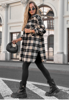 Košile oversize w kratę September Glow čokoládová