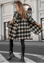 Košile oversize w kratę September Glow čokoládová