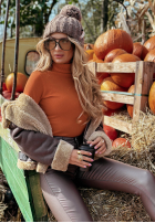Dopasowany Svetr z golfem Solange rudy