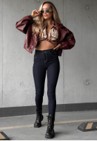 Kalhoty džínové  skinny Denim Glow granátové