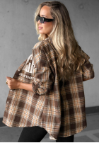 Košile oversize w kratę z nadrukiem The Gre červená