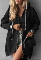 Długa Mikina oversize s kapucí Cozy Hour černá