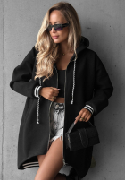 Długa Mikina oversize s kapucí Cozy Hour černá