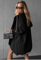 Długa Mikina oversize s kapucí Cozy Hour černá