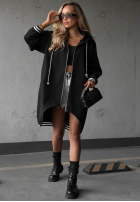 Długa Mikina oversize s kapucí Cozy Hour černá
