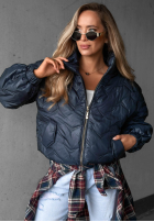 Krátká prošívaná bomber bunda Drizzle Days granátová