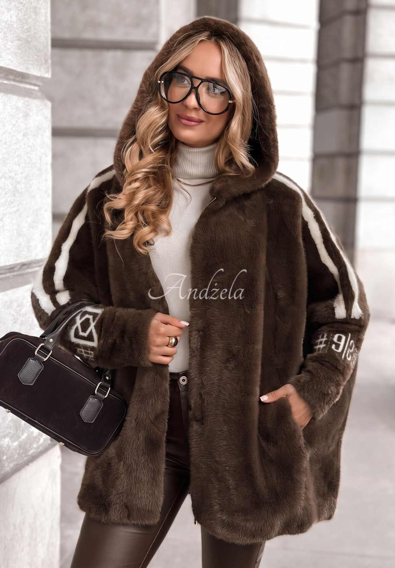 Vlněná bunda alpaka s angorou Choose Me First čokoládová  II