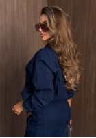 džínová Bunda Urban Denim ciemnoniebieska