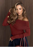 Halenka longsleeve z odkrytymi ramionami Rain Romance ecru