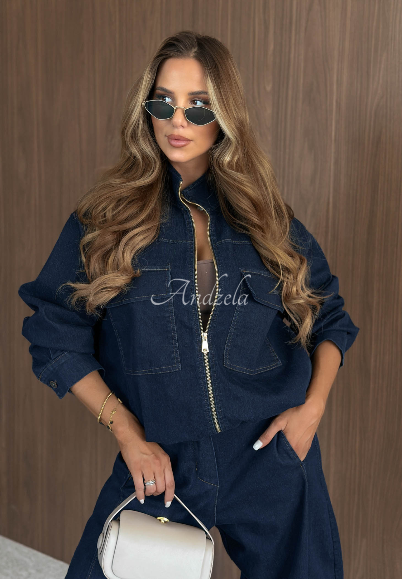 Džínová bunda oversize Autumn Rituals tmavěmodré