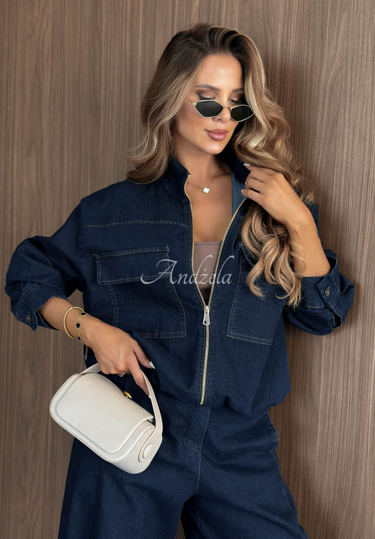 Džínová bunda oversize Autumn Rituals tmavěmodré
