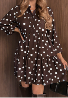Šaty oversize z falbanka Modern Charm béžová
