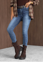 Kalhoty džínové  skinny z paskiem Let Me See modré