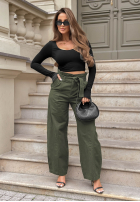 Kalhoty džínové  mom fit Honey Light khaki