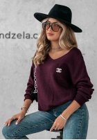 Svetr z dekoltem Caffe Latte žlutá