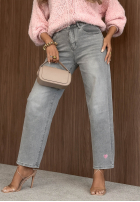 Kalhoty džínové  mom fit TTimeless Style jasnoszare