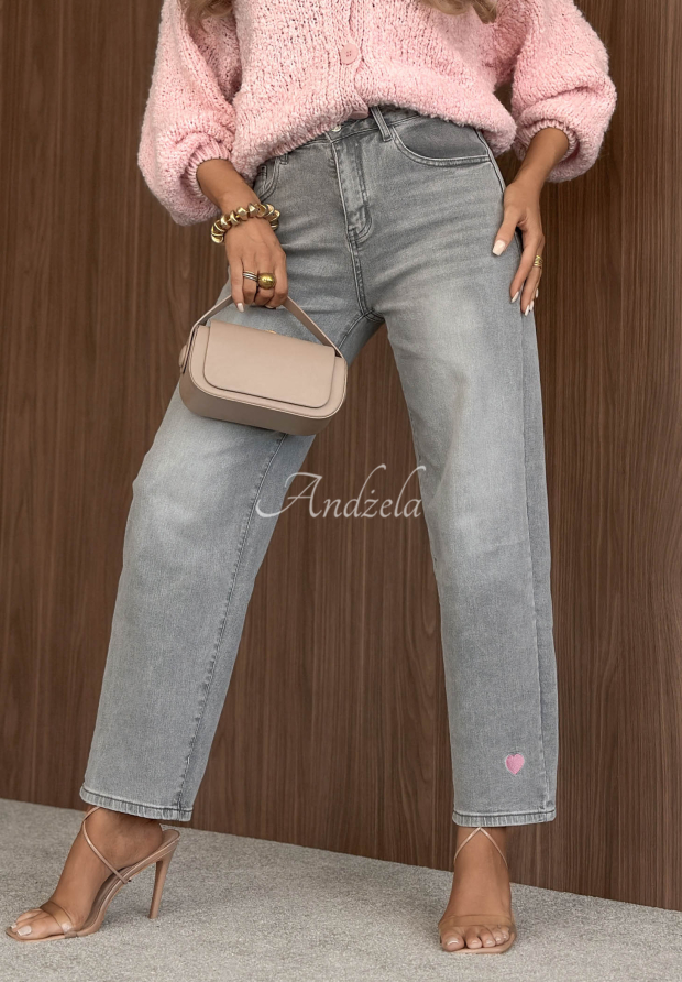 Dž&iacute;ny mom fit Timeless Style světle modr&eacute;