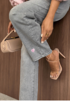 Kalhoty džínové  mom fit TTimeless Style jasnoszare