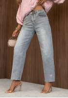 Kalhoty džínové  mom fit TTimeless Style jasnoszare