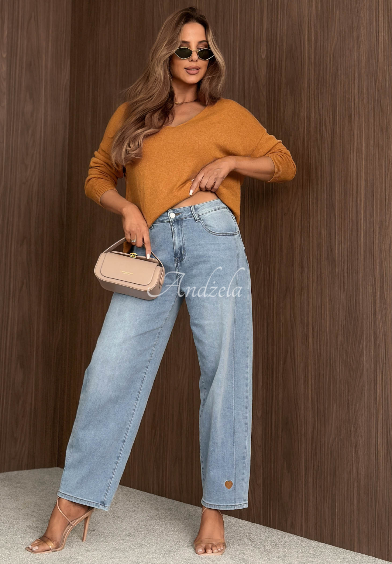 Džíny mom fit Casual Vibes světle modré