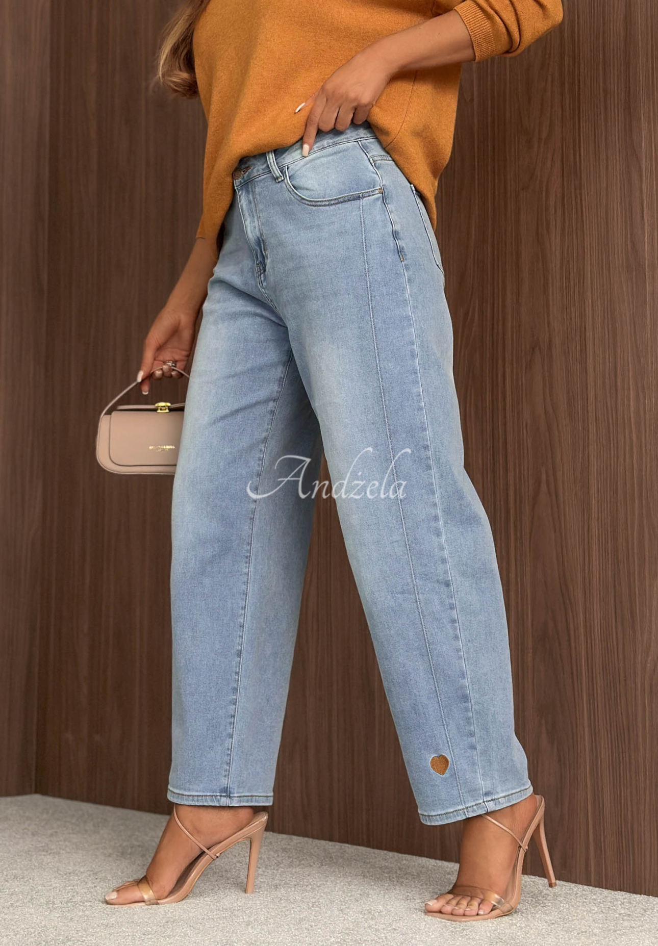 Džíny mom fit Casual Vibes světle modré