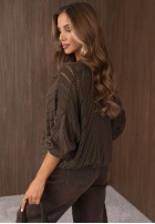 Krótki ażurowy kardigan z zapięciem Cozy Touch ecru