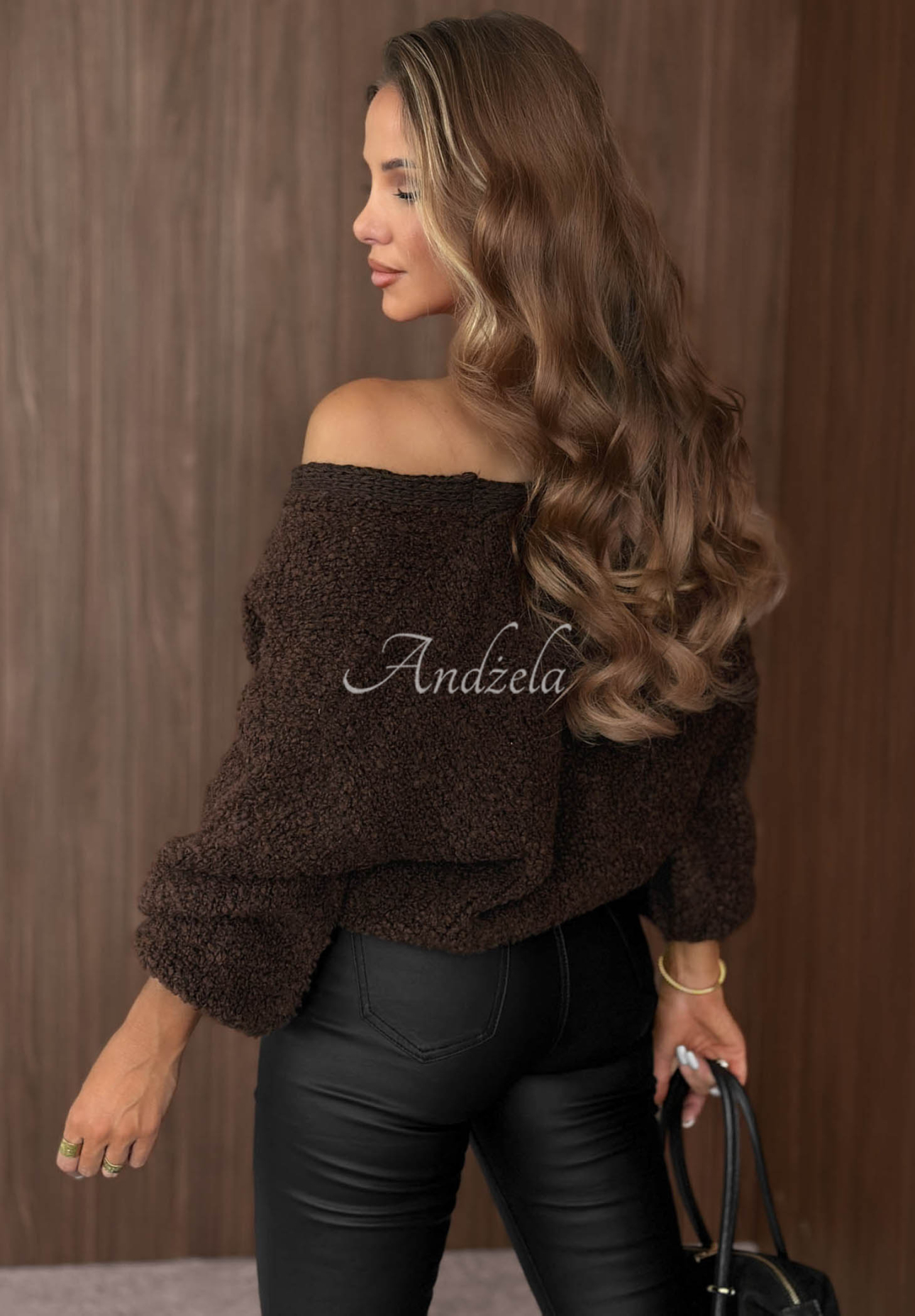 Kardigan oversize s vlnou a alpakou Velvet Morning čokoládový