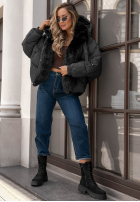 Krátká Prošívaná Bunda z futerkiem Frosty Darling čokoládová