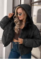 Krátká Prošívaná Bunda z futerkiem Frosty Darling čokoládová