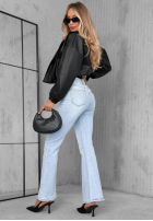 Kalhoty džínové  dzwony z kryształkami Stardust Jeans světle modré