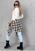 Bawełniana Halenka z długim rękawem Simple Chic ecru