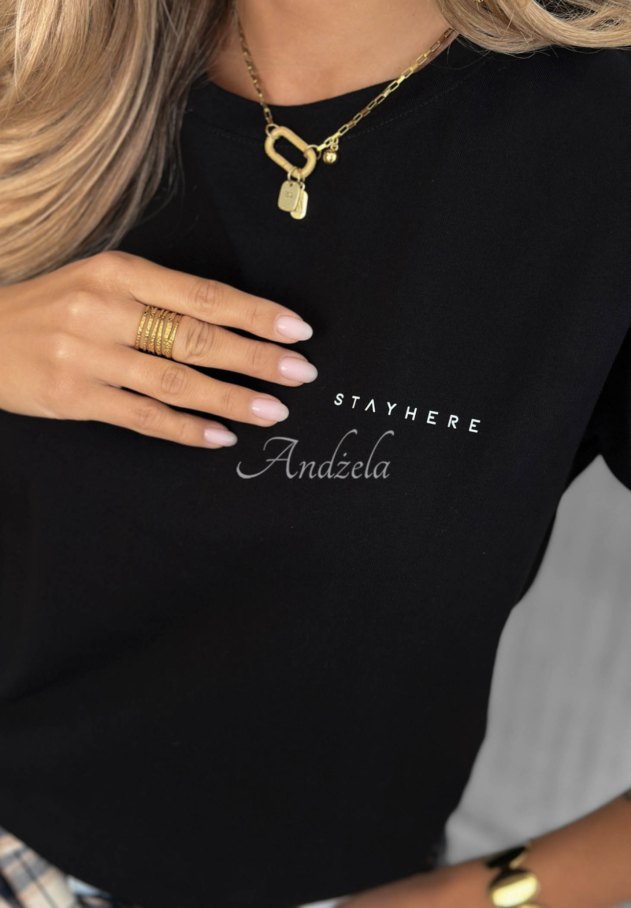 Bavlněná halenka s dlouhým rukávem Simple Chic černá