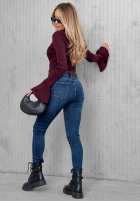 Kalhoty džínové  skinny z paskiem For No Reason modré