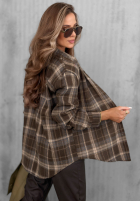Košile w kratę z serduszkiem Cinnamon Dream čokoládová