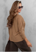 Halenka longsleeve z dekoltem w serek Daily Style vínová