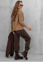 Halenka longsleeve z dekoltem w serek Daily Style vínová
