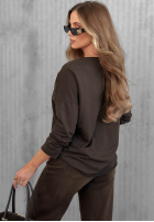 Halenka longsleeve z nadrukiem Golden Rossa vínová